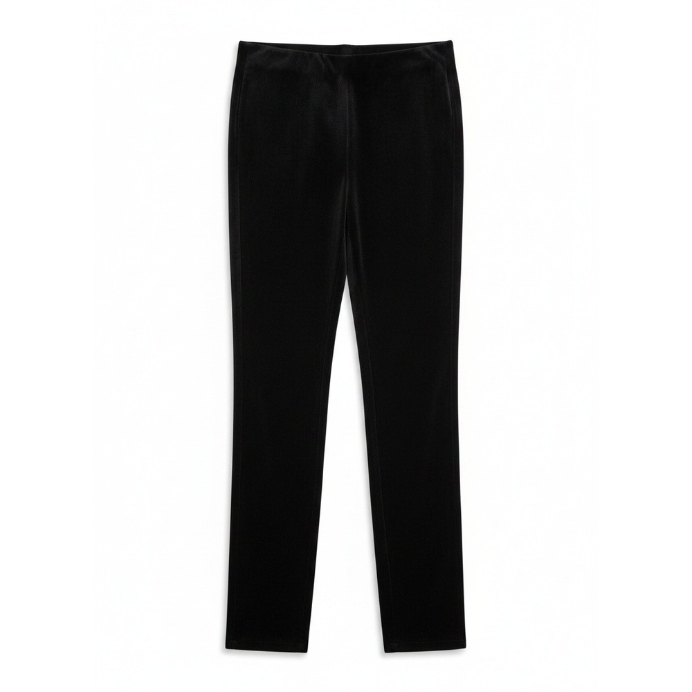 Gap Black Velvet Leggings, Slim Fit Stretch Velour Pants, Women's Medium‎